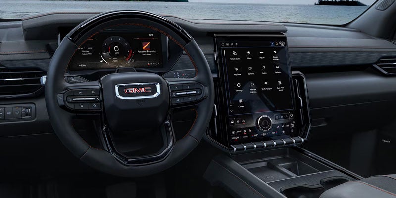 2026 GMC Acadia dashboard with touchscreen infotainment system